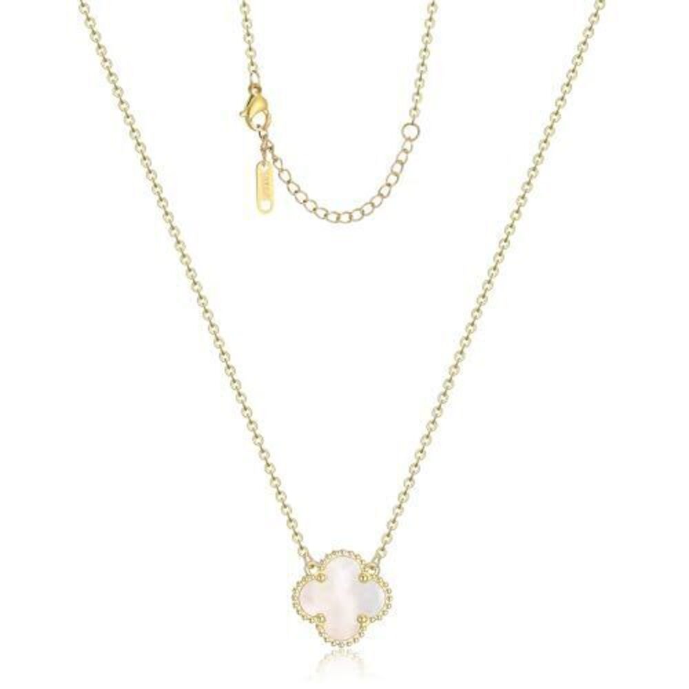 1749 Clover Pendant Necklace 18K Gold Plated Van Cleef Four Leaf Clover